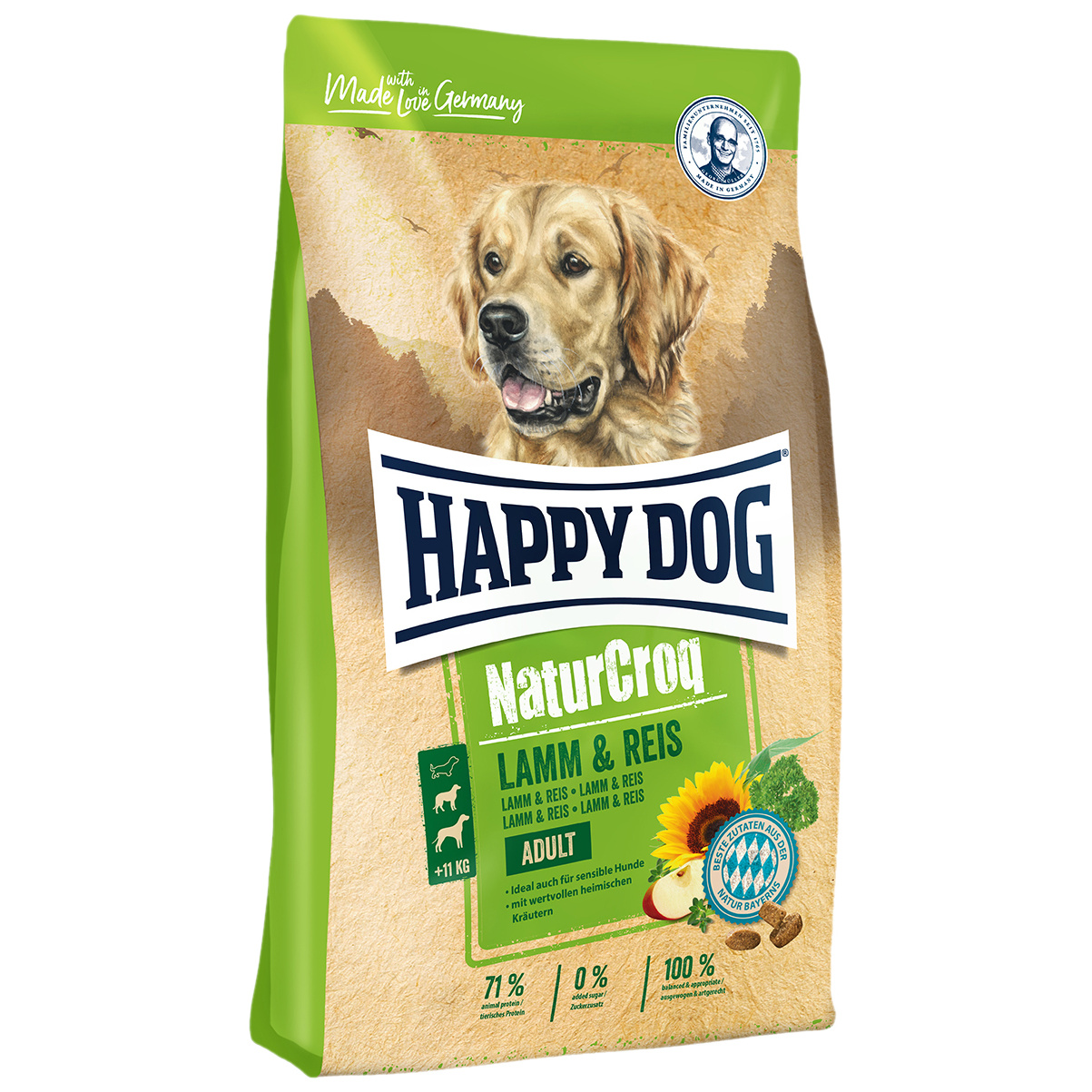 фото Сухой корм для собак happy dog naturecroq adult, ягненок, рис, 15кг