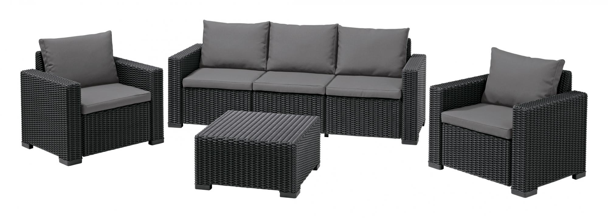 фото Набор садовой мебели allibert california 3 seater set 17198931/сер graphite 4 предмета