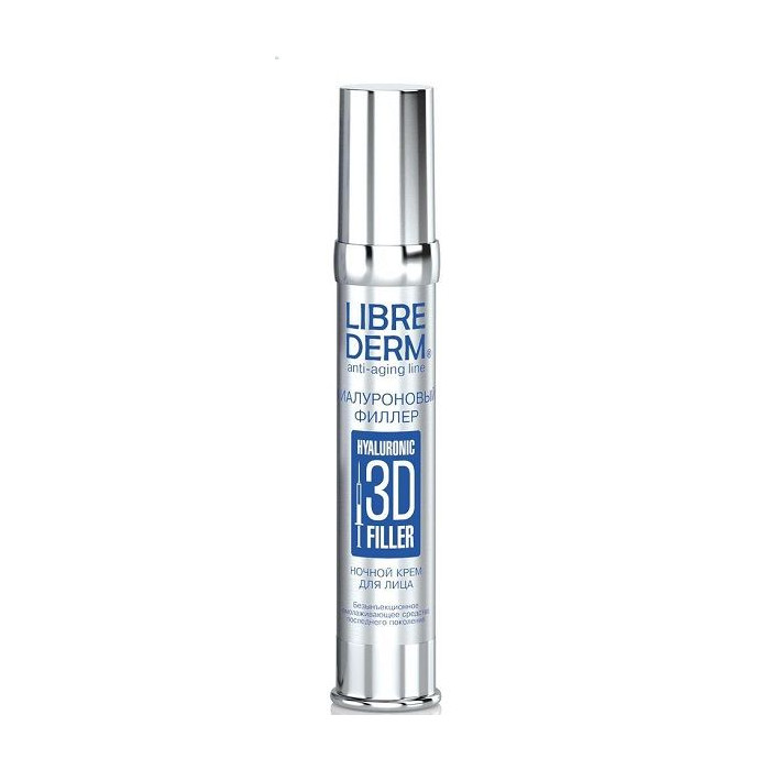Крем для лица Librederm 3D филлер ночной, гиалуроновый 30 мл librederm крем увлажняющий для лица шеи и области декольте гиалуроновый hyaluronic moisturizing cream