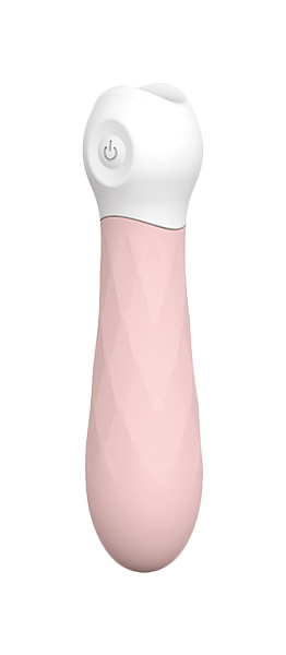 Розовый мини-вибромассажер Diamond Baby Boo 11 см