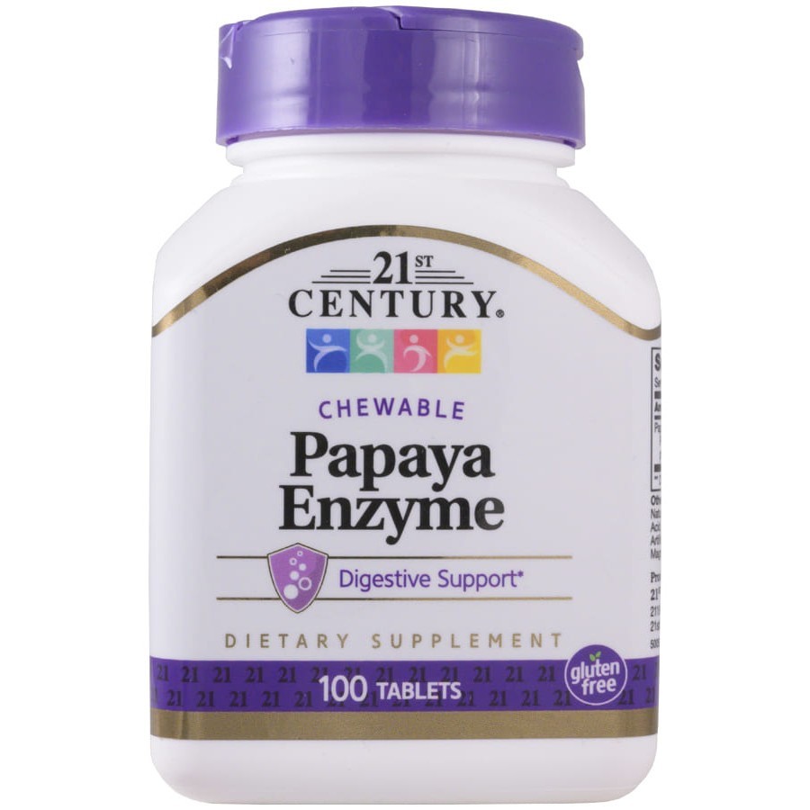 Купить 21st Century Papaya Enzyme 100 таблеток