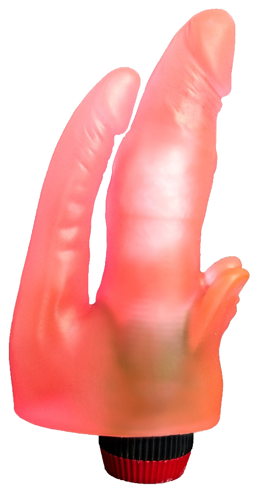 Двойной анально-вагинальный вибромассажёр с лепестками 17 см