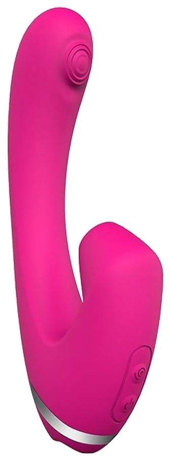 фото Розовый вибромассажер sugar puff с вакуумной стимуляцией 16 см dream toys