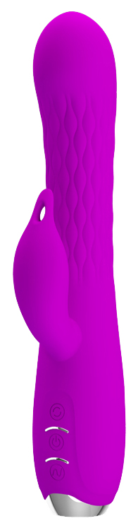 Лиловый вибратор Molly с вращающимися бусинами 20,5 см