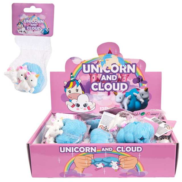 

Игрушка-антистресс Junfa toys Тянучка Единороги в облаке 7,5 см, Белый