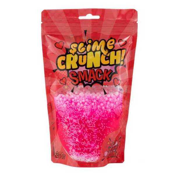 Слайм Волшебный мир Crunch-slime SMACK с ароматом земляники, 200 гр