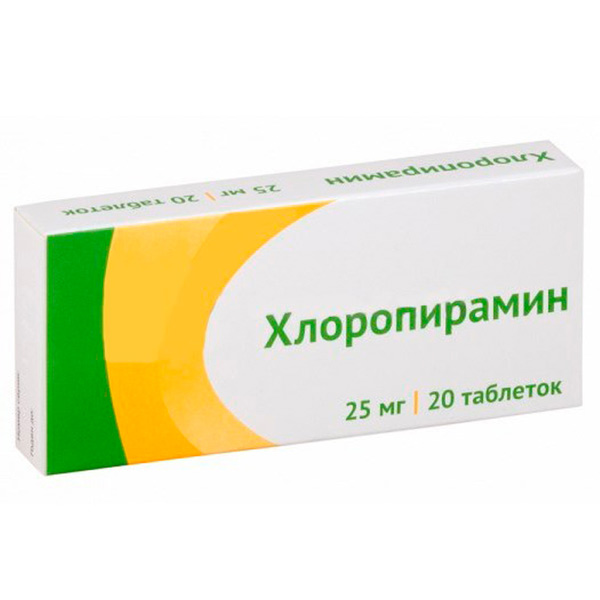 Купить Хлоропирамин таблетки 25 мг 20 шт., Озон ООО