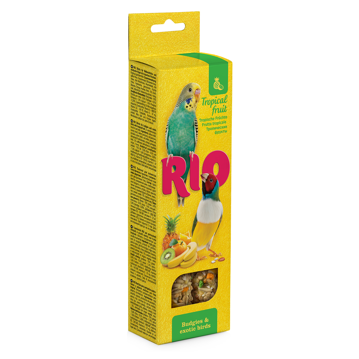 Лакомство для волнистых попугаев и экзотических птиц RIO тропические фрукты, 2 шт