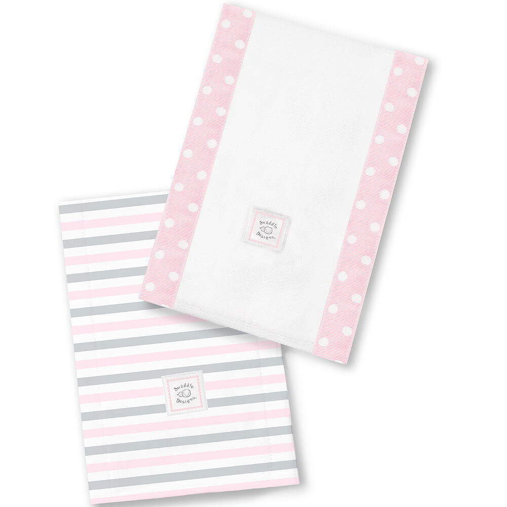 

Полотенчики SwaddleDesigns Baby Burpie Set Pink Simple Stripes