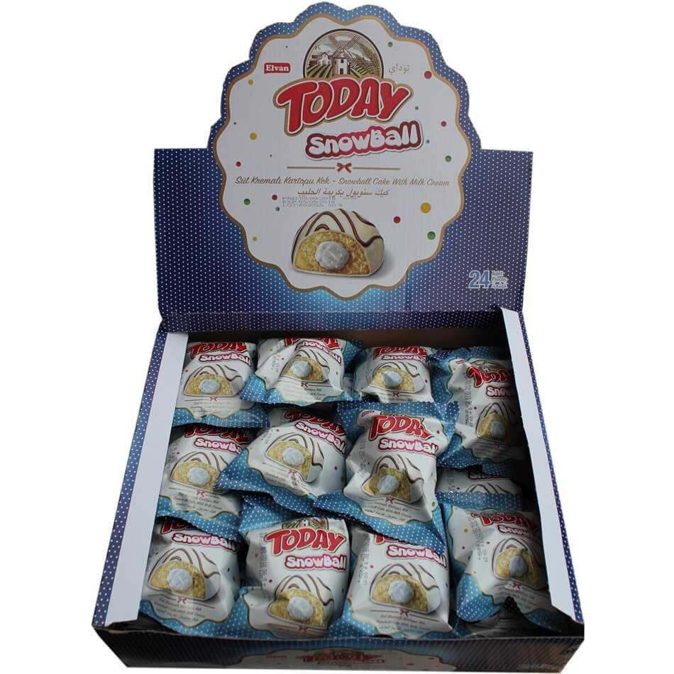 

Кекс Today Snowball 24шт*50гр с молочной начинкой