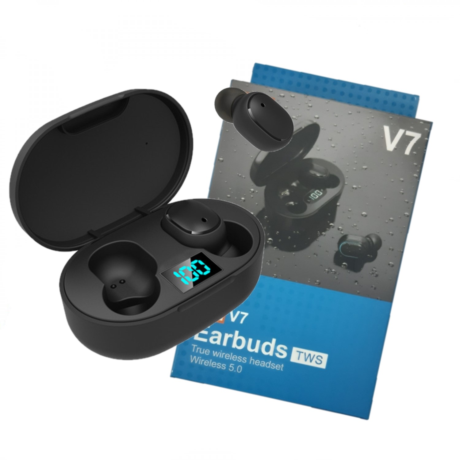 фото Беспроводные наушники earbuds tws v7 black