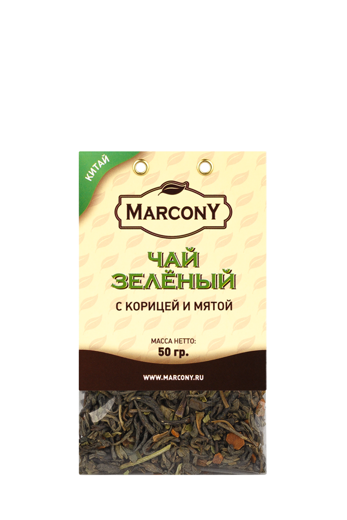 

Чай Marcony зеленый с корицей и мятой 50 г