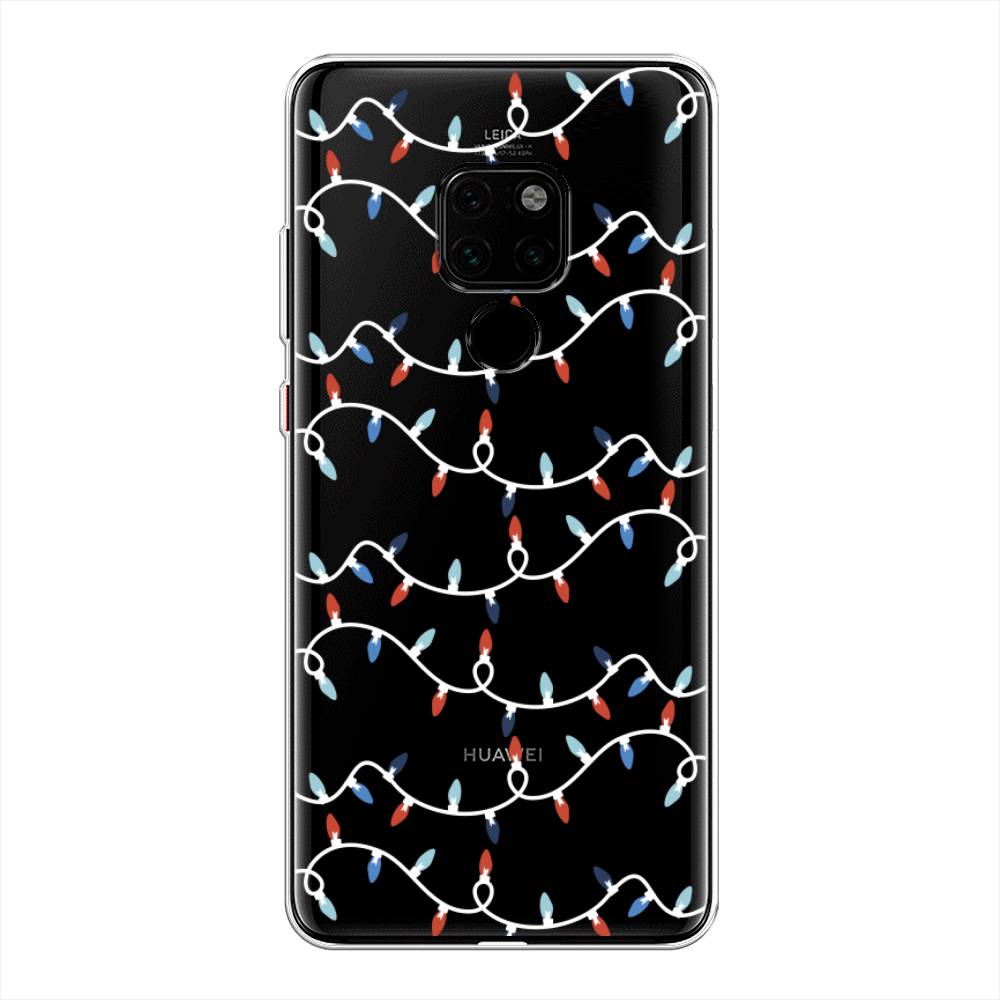 

Чехол на Huawei Mate 20 "Разноцветная гирлянда", Белый;красный;синий, 66850-5