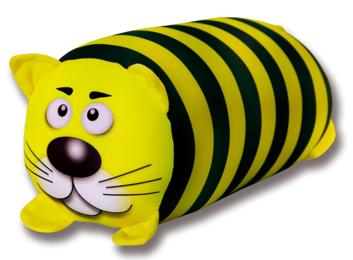 Подушка-валик антистресс Штучки, к которым тянутся ручки Кот полосатый, желтый