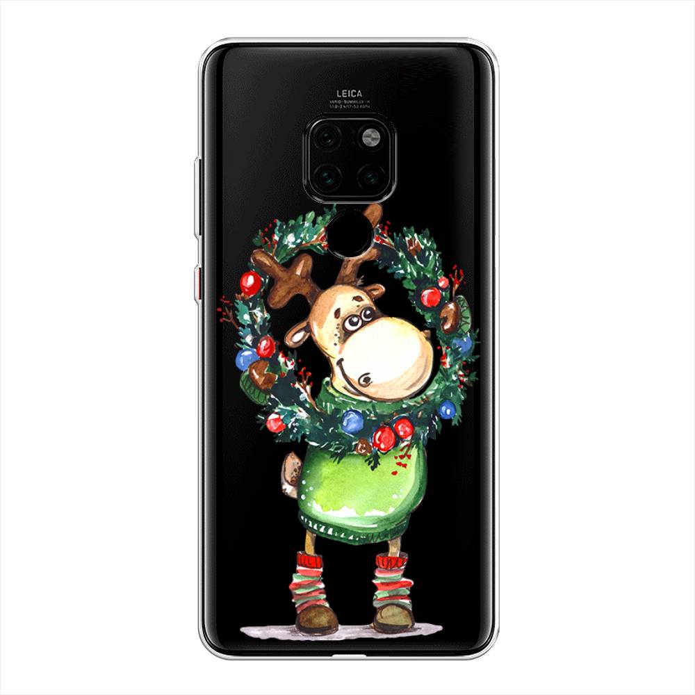 

Чехол на Huawei Mate 20 "Олень с новогодним венком", 66850-4