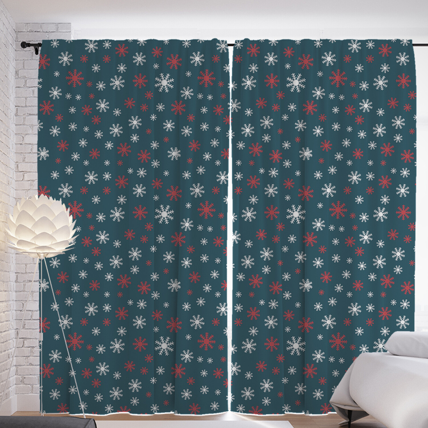 

Фотошторы для кухни и спальни JoyArty "Снежинки на синем фоне" 290x265 см, Снежинки на синем фоне