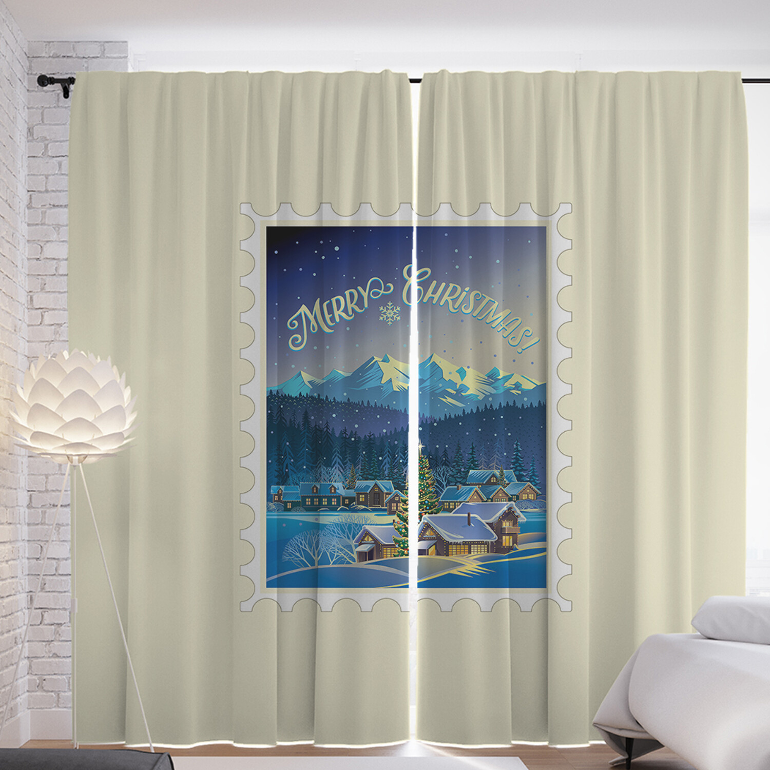 

Фотошторы для кухни и спальни JoyArty "Новогодняя открытка" 290x265 см, Новогодняя открытка