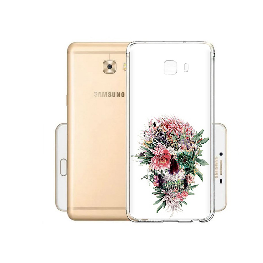 

Чехол MyPads Tocco для Samsung Galaxy C9 Pro череп из цветов, Прозрачный, Tocco
