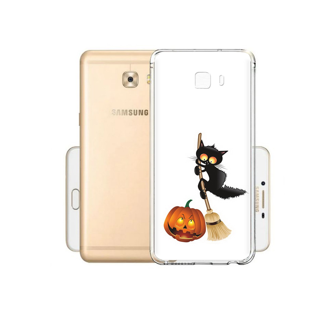 

Чехол MyPads Tocco для Samsung Galaxy C9 Pro хэлуинский котик, Прозрачный, Tocco
