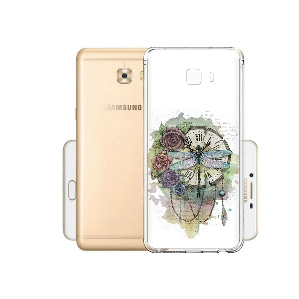 Чехол MyPads Tocco для Samsung Galaxy C9 Pro старинные часы в цветах