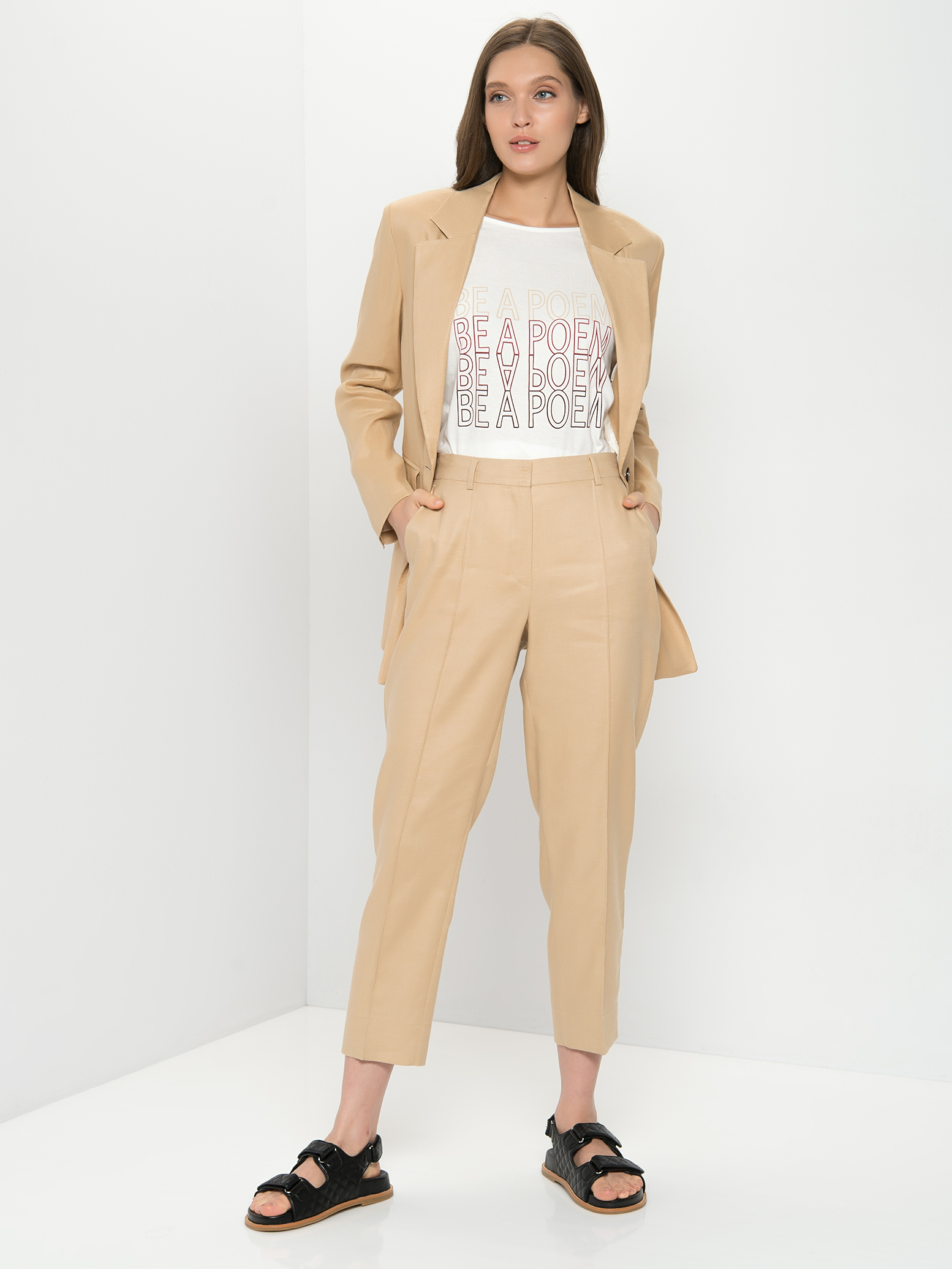 

Брюки женские Gerry Weber 720028-31263-90527 бежевые 44, 720028-31263-90527