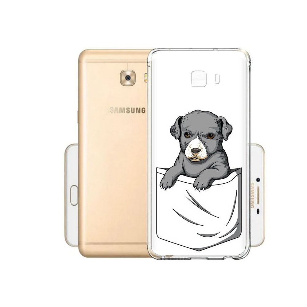 

Чехол MyPads Tocco для Samsung Galaxy C9 Pro собачка в кармане, Прозрачный, Tocco