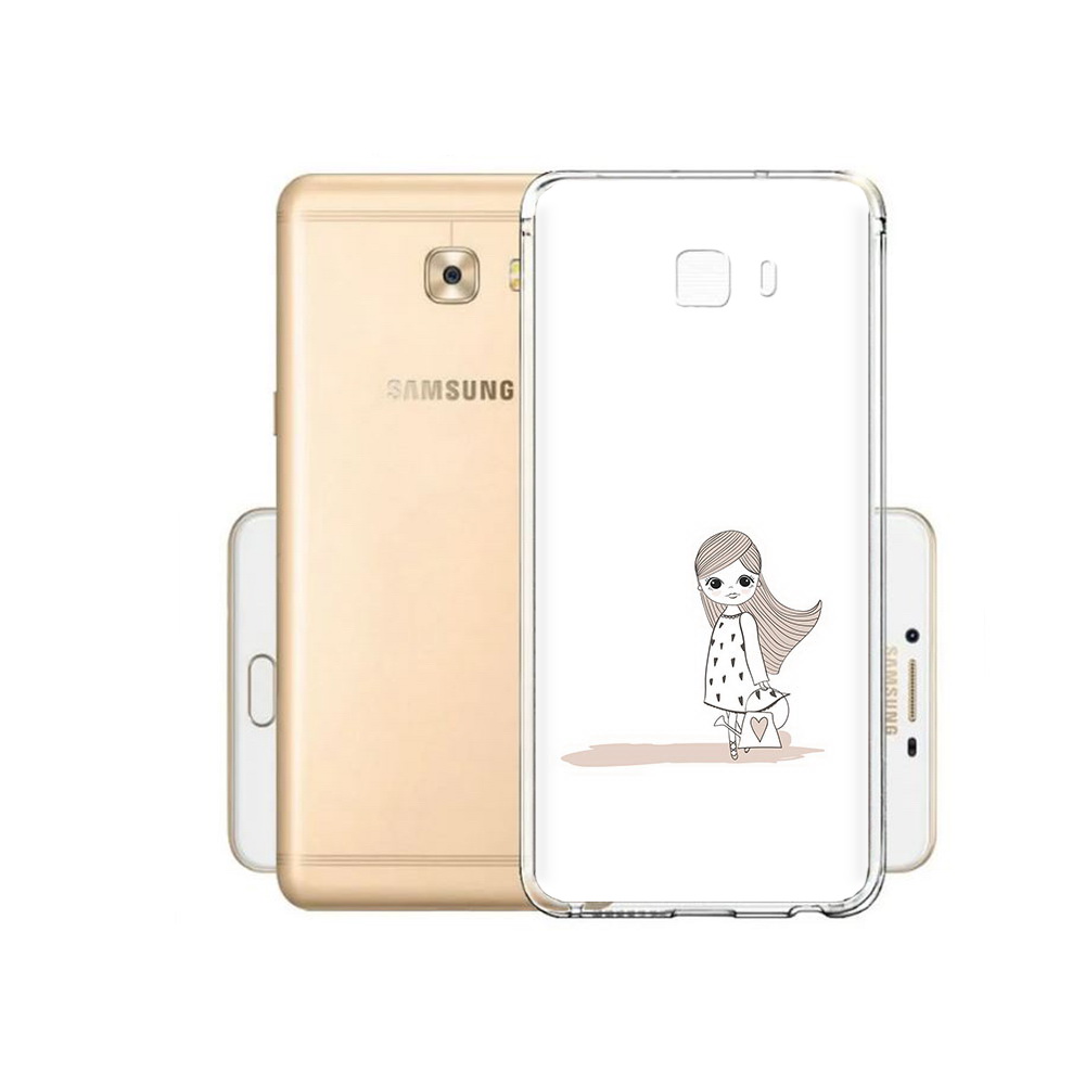 Чехол MyPads Tocco для Samsung Galaxy C9 Pro Девочка с сумкой