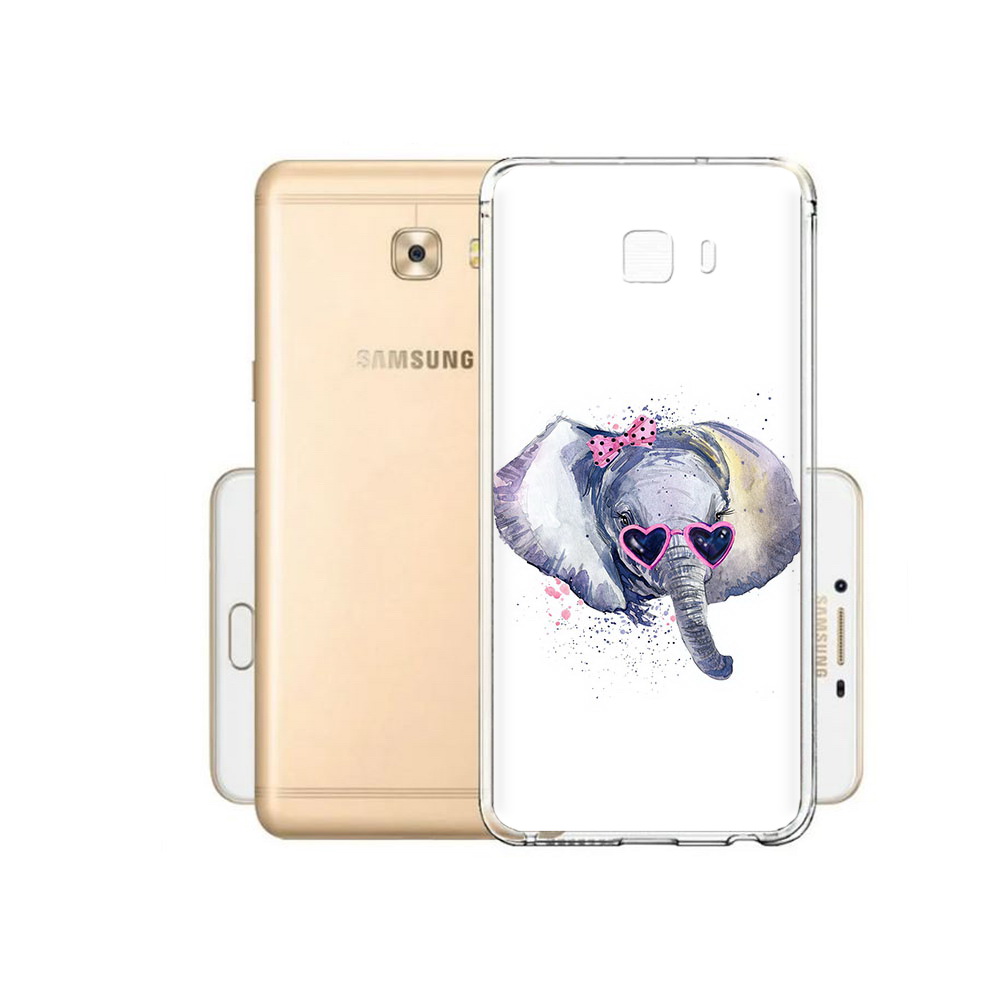 

Чехол MyPads Tocco для Samsung Galaxy C9 Pro слоник в очках, Прозрачный, Tocco