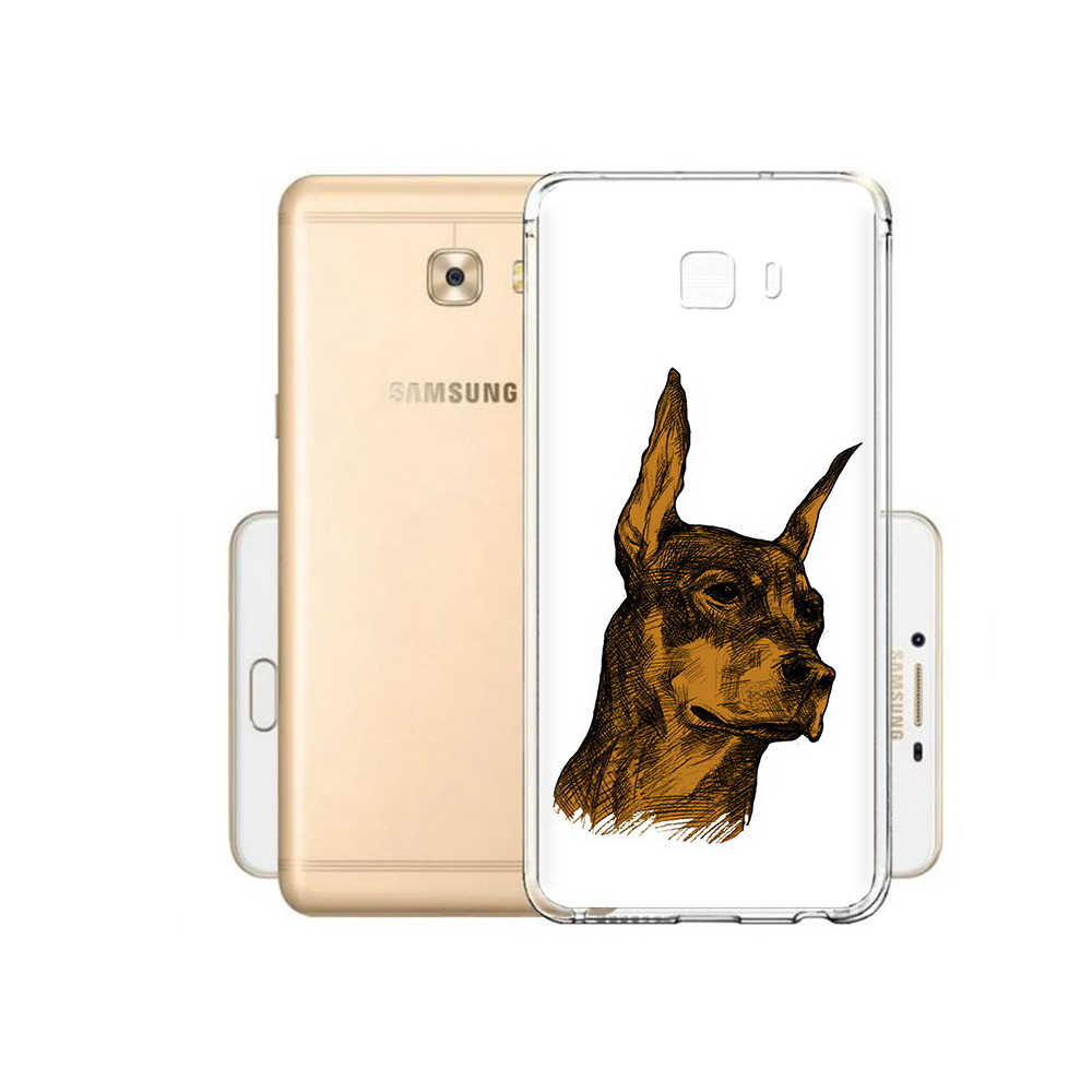

Чехол MyPads Tocco для Samsung Galaxy C9 Pro скетч доберман, Прозрачный, Tocco