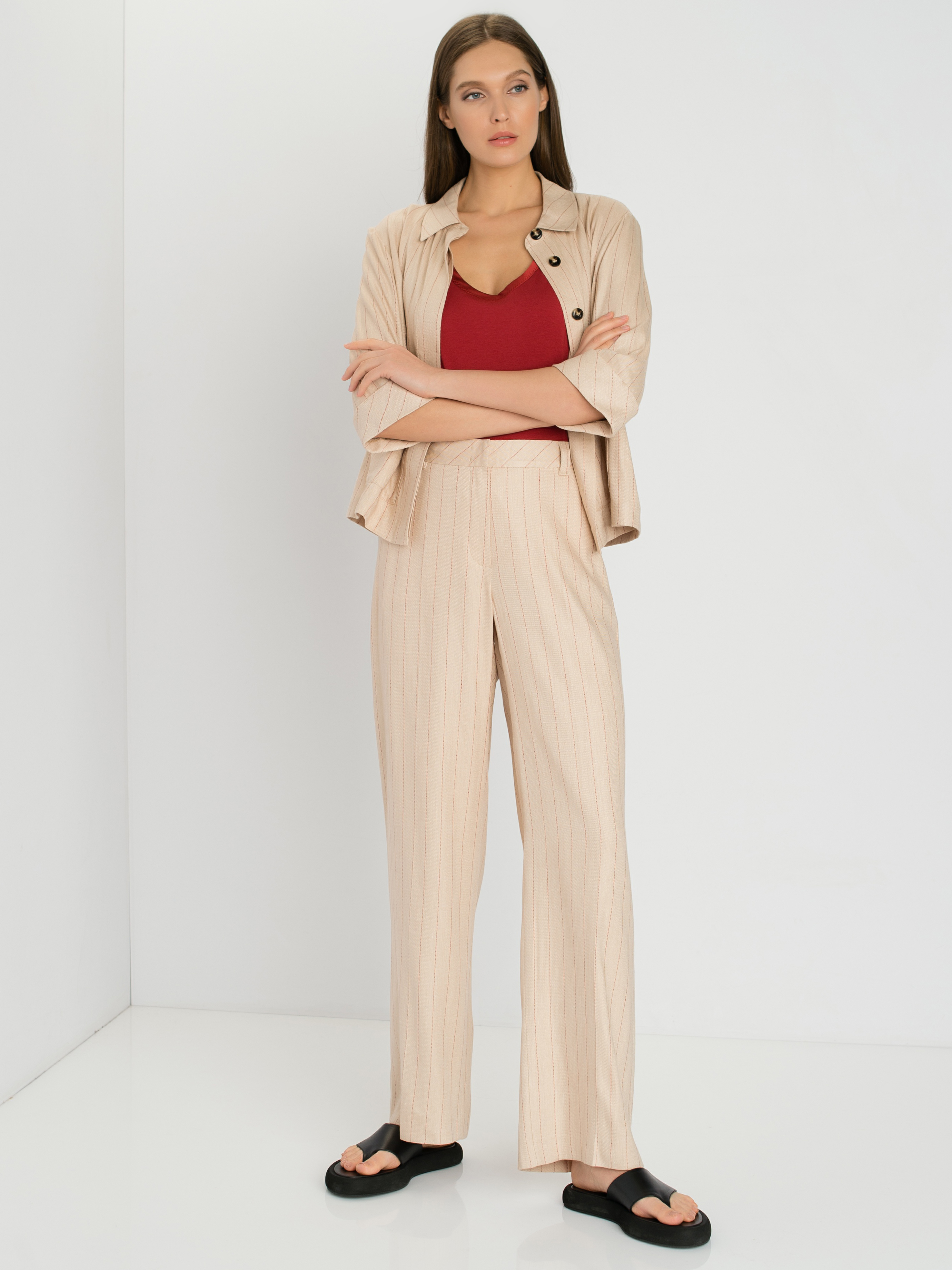 

Брюки женские Gerry Weber 720026-31264-9110 бежевые 42, 720026-31264-9110