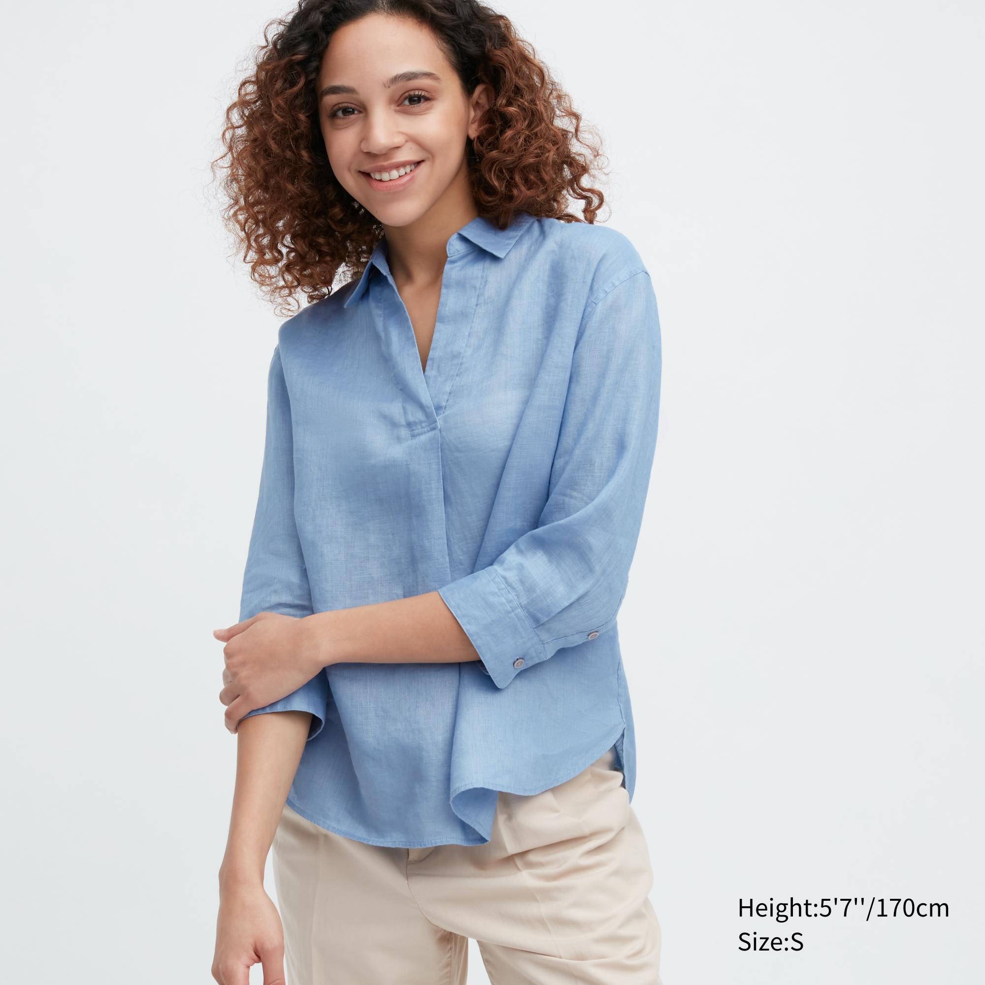 

Блуза женская UNIQLO 455750COL61 синяя 2XL (доставка из-за рубежа), 455750COL61