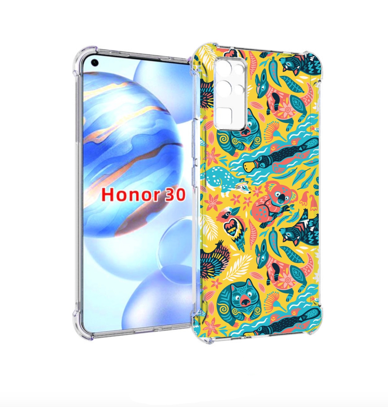

Чехол бампер MyPads seamless-pattern для Honor 30 (BMH-AN10) про, Прозрачный, Tocco