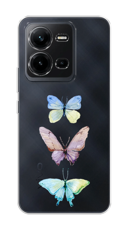 

Чехол на Vivo V25/V25e "Акварельные бабочки", Бирюзовый;розовый, 267750-1