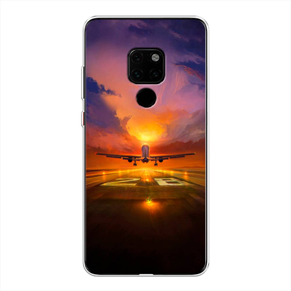 

Чехол на Huawei Mate 20 "Самолет на посадке", Оранжевый;синий, 66850-6