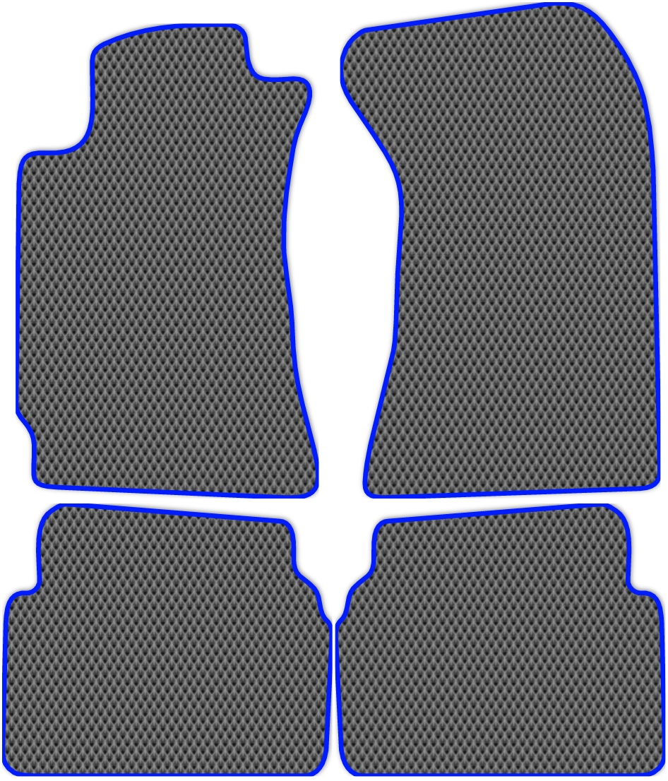 

Коврики ЭВА в салон для Subaru Forester (SG) 2002 - 2008, 4 шт. серый, синий кант, 4601-S4N-H