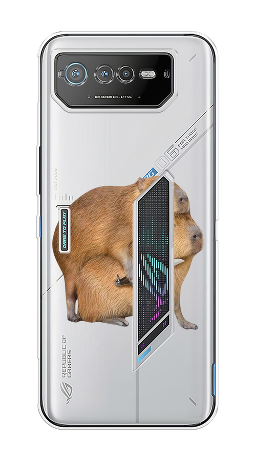 

Чехол на Asus ROG Phone 6 "Капибара с ножом", Бежевый, 44650-1