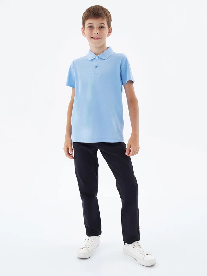 Поло OVS для мальчиков, с коротким рукавом, голубое, 8-9 лет, 1814112 playtoday футболка поло с коротким рукавом для мальчика 220110