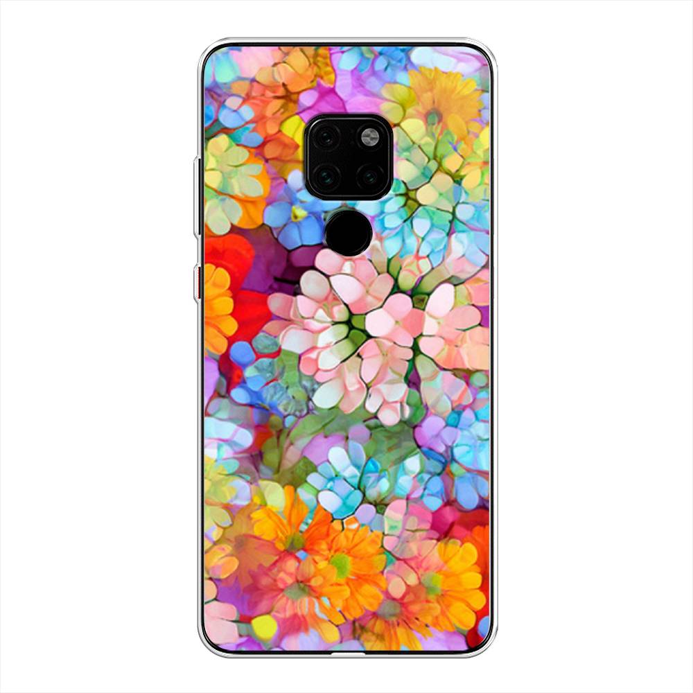 

Чехол на Huawei Mate 20 "Цветы витраж", Оранжевый;розовый;голубой, 66850-3