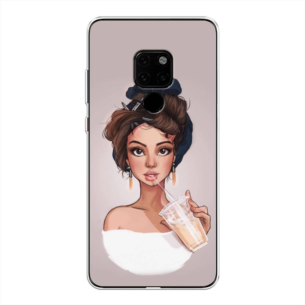 

Чехол на Huawei Mate 20 "Девушка с фраппе", Серый, 66850-6
