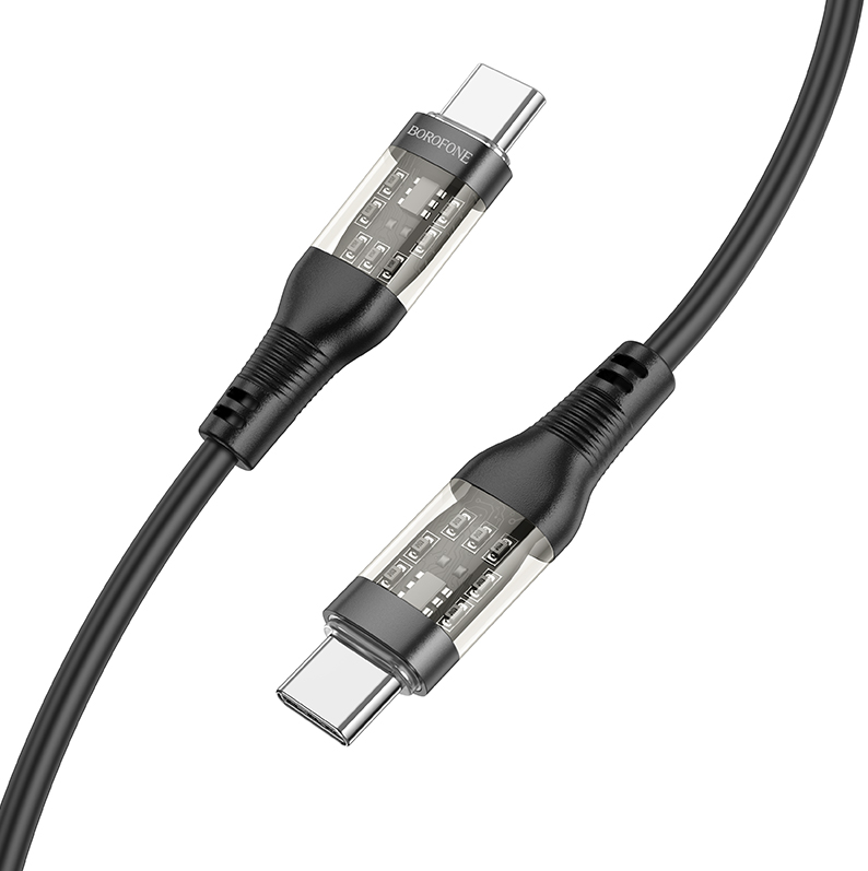 

Кабель Borofone BU37 Type-C на Type-C 60W, 3A, 1.2M black (Черный)