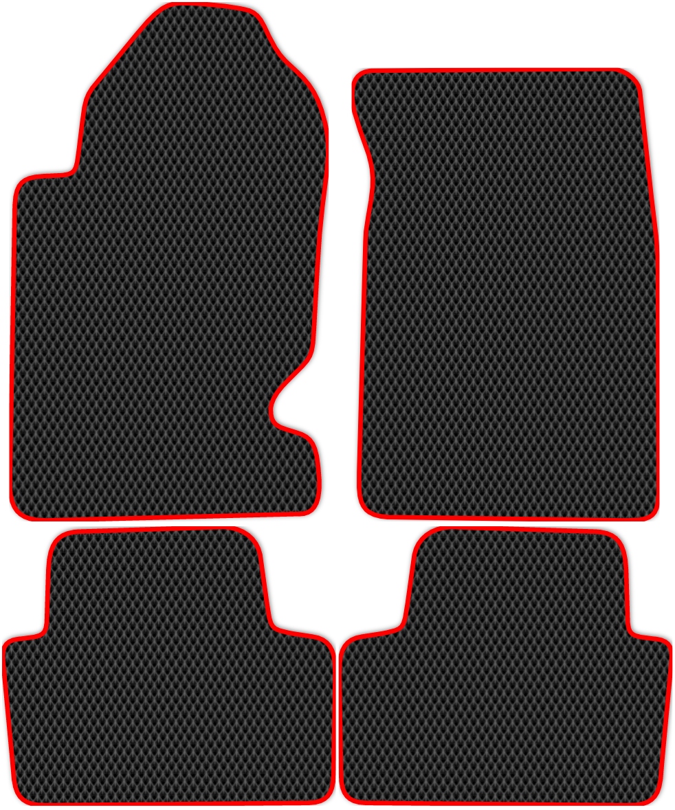 

Коврики ЭВА в салон для SsangYong Rexton 2006 - 2016, 4 шт. черный, красный кант, 4503-S4N-H