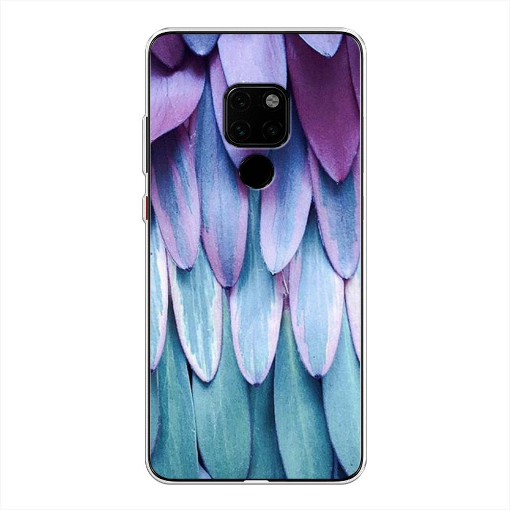 

Чехол на Huawei Mate 20 "Синее перо", Фиолетовый;голубой, 66850-3