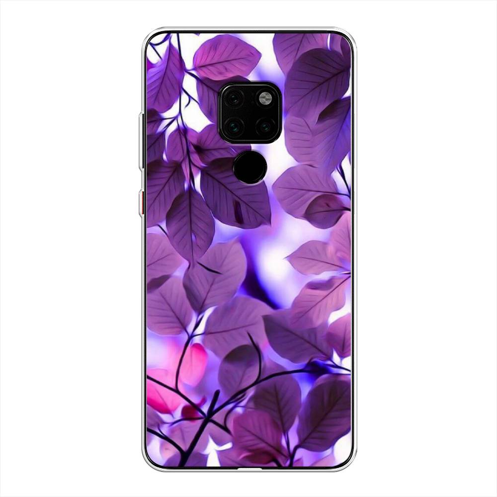 

Чехол на Huawei Mate 20 "Сиреневые листики", Фиолетовый;голубой, 66850-2