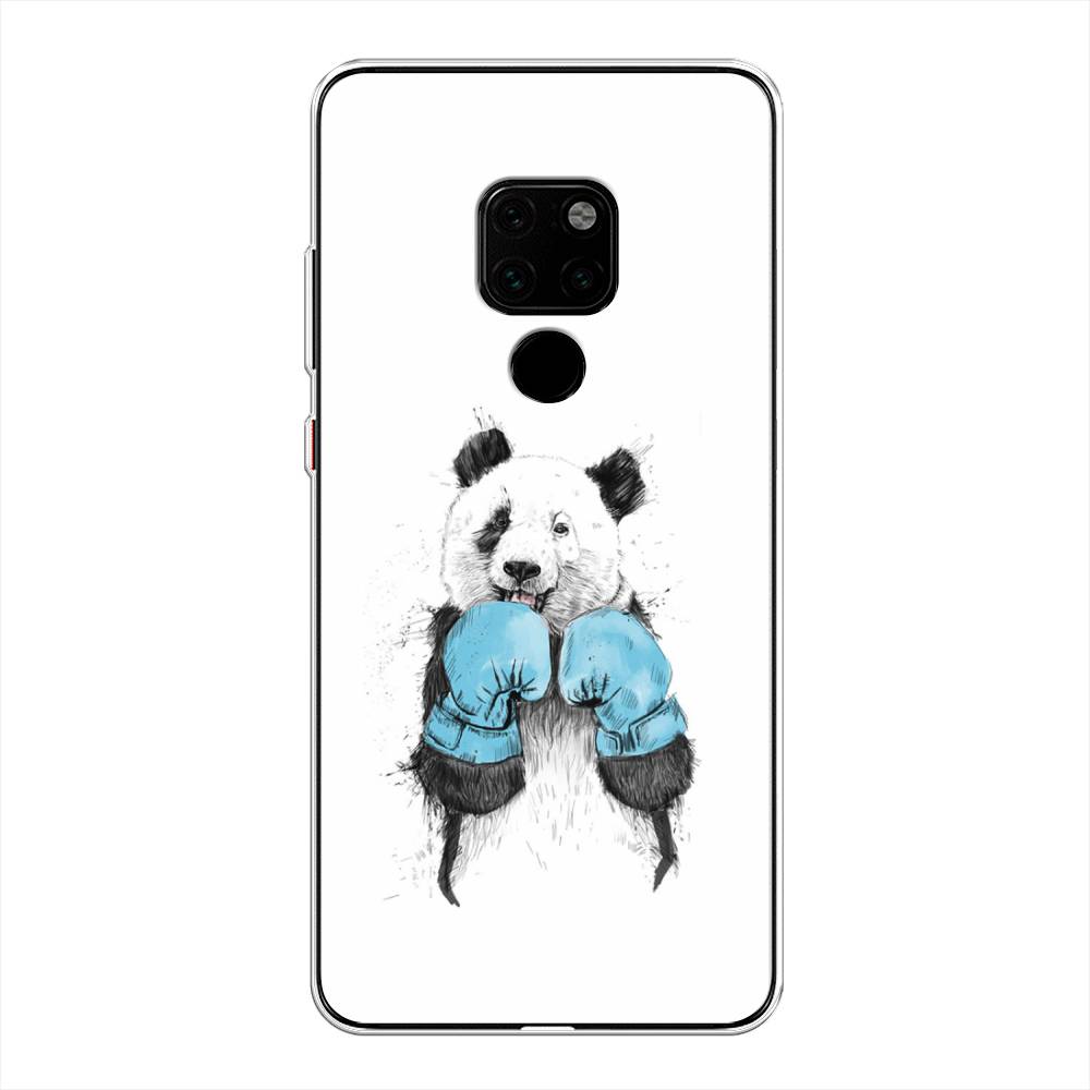 

Чехол на Huawei Mate 20 "Панда боксер", Голубой;белый;серый, 66850-1