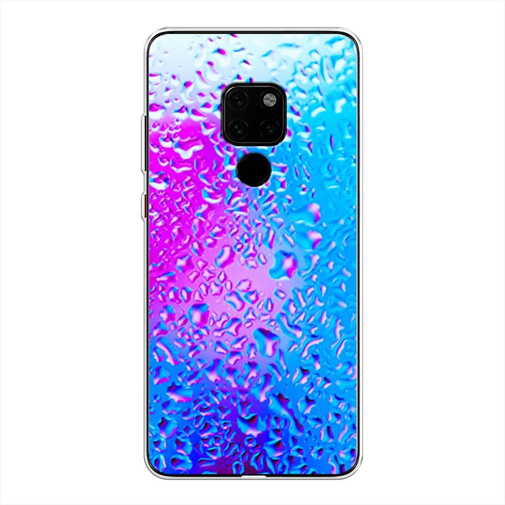 

Чехол на Huawei Mate 20 "Капли на стекле", Голубой;розовый, 66850-3