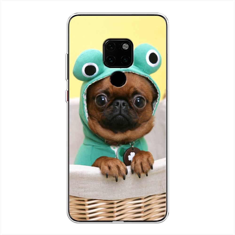 

Чехол на Huawei Mate 20 "Собачка в шапке лягушки", Коричневый;желтый;голубой, 66850-1