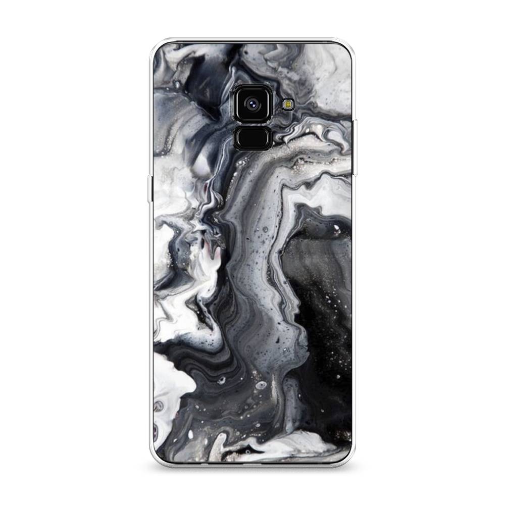 фото Чехол awog "бело-черные сложные полосы" для samsung galaxy a8 +