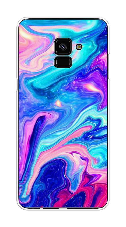 

Чехол Awog на Samsung Galaxy A8 + "Потеки краски", Розовый, 25550-10