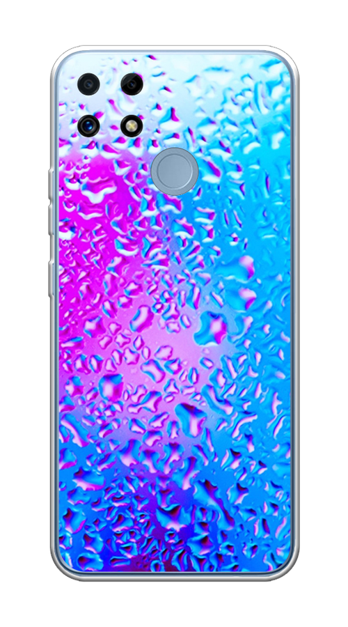 

Чехол на Realme C25/C25s "Капли на стекле", Голубой;розовый, 256950-3