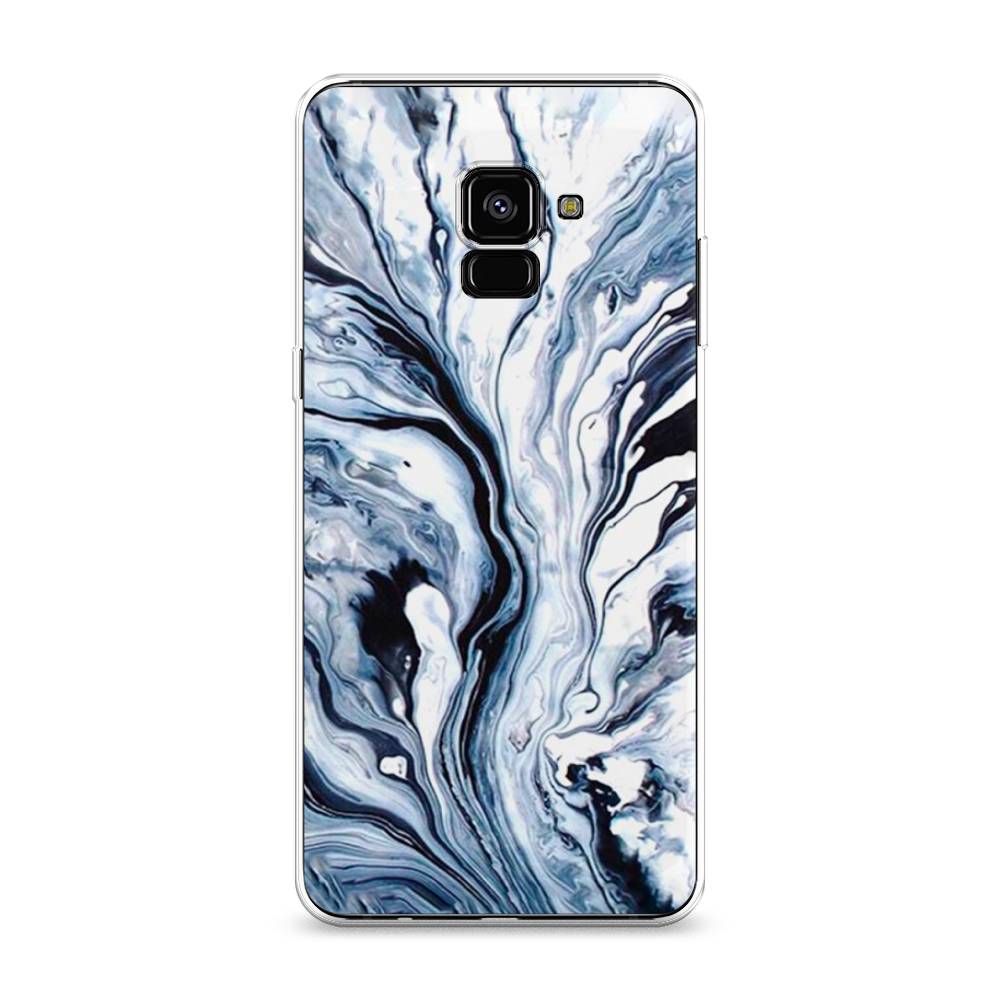 

Чехол Awog на Samsung Galaxy A8 + "Голубой минерал мрамор", 25550-3